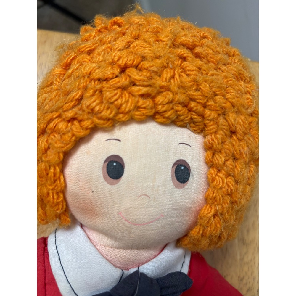 Vintage 1977 Knickerbocker Little Orphan Annie Rag Doll Cloth Plush 15 Inch